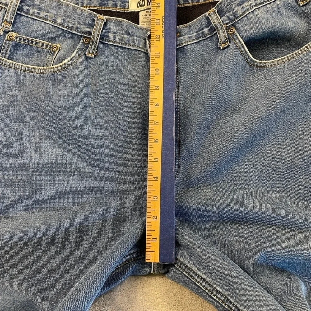 Old Mill Mens Fleece Lined Denim Jeans Blue Straight Leg 38x30 Winter Workwear
